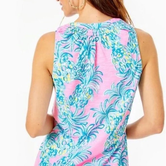Lilly Pulitzer Essie Pineapple Printed Tunic Top - Picture 2 of 8